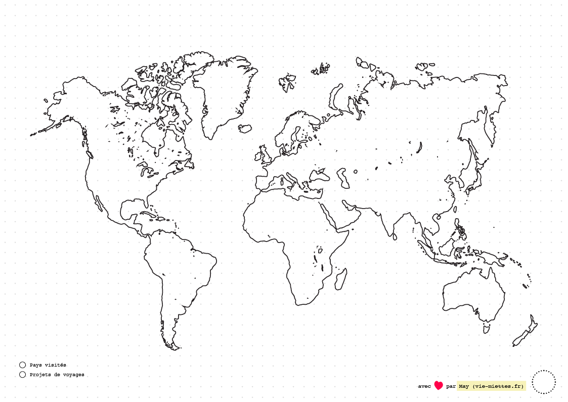 bullet journal carte du monde