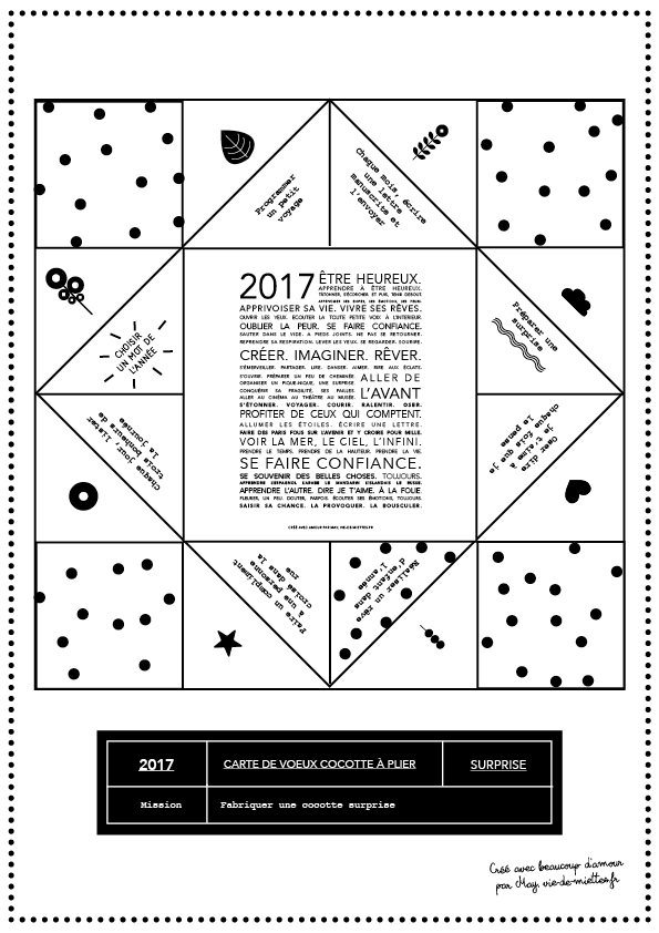Carte de voeux cocotte à imprimer 2017