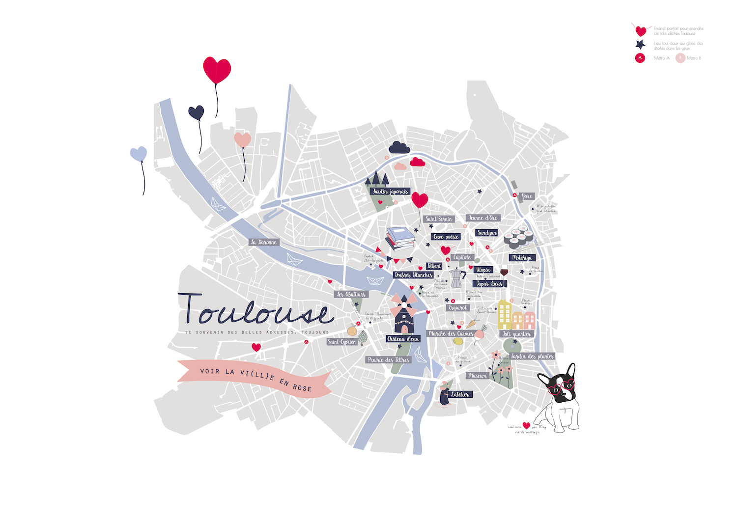 Plan de Toulouse illustré 